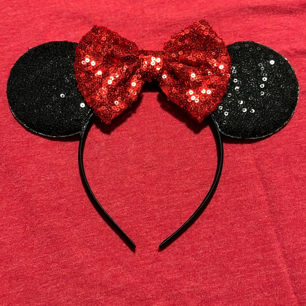 Mickey Mouse Ears with red sequence now (ADULT)